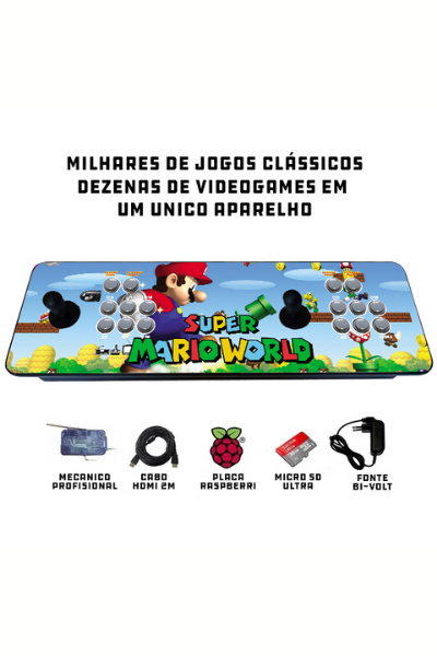 Fliperama Portátil 2 Jogadores - Super Mario - Fabrica de Fliperama